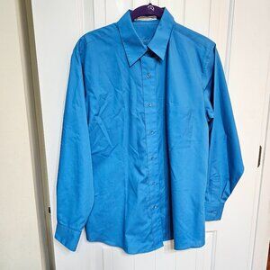 Women's Foxcroft‎ Button Down Cotton Blend Shirt Teal Blue Size 6